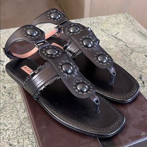 Alaia Black Embellished Men's Sandals